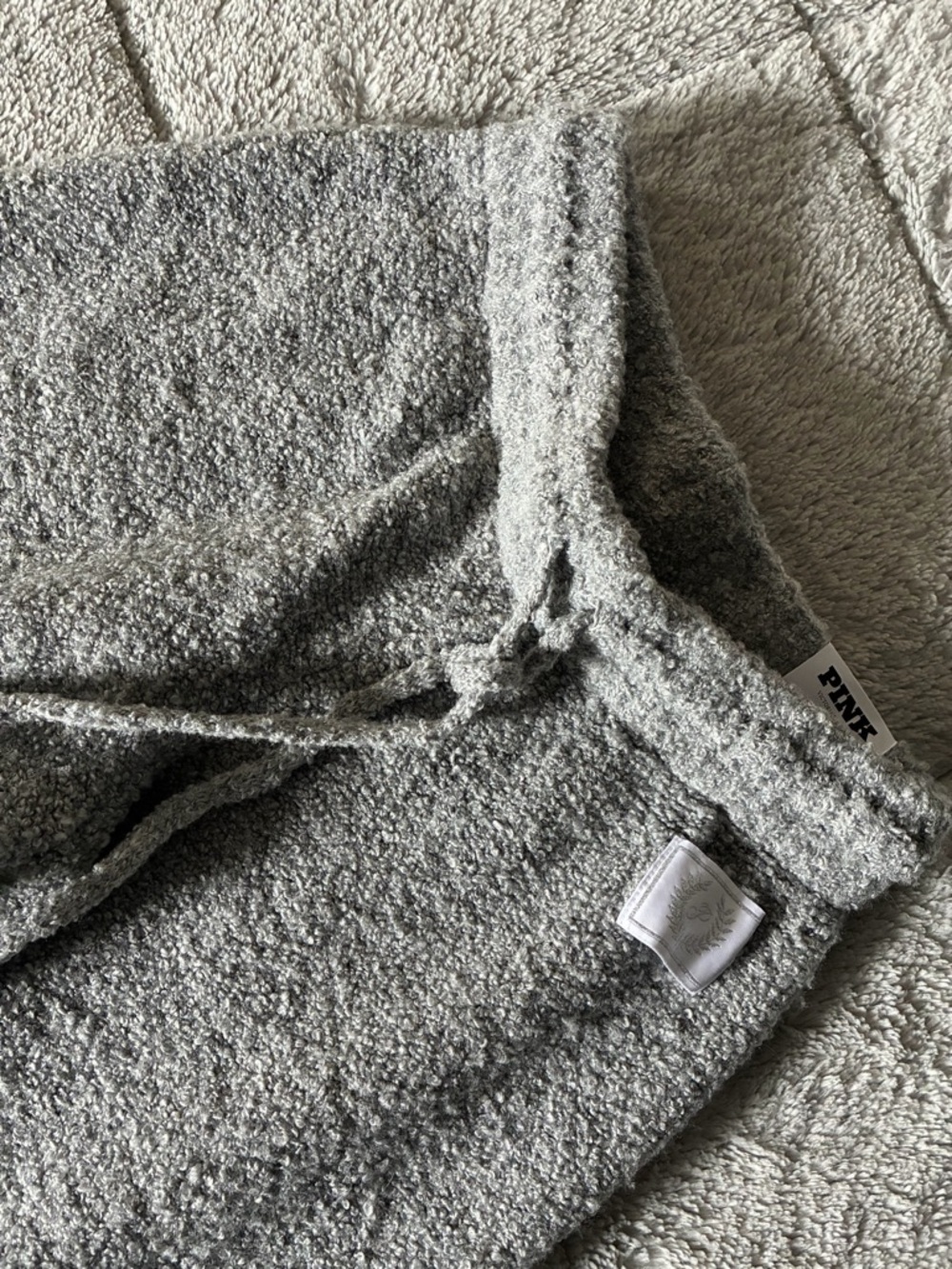 PINK Victorias Secret Cozy Boucle Sweater Pants Heather Gray XS